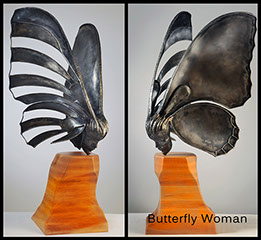 "Butterfly Woman" Metal Sculpture by Vermont Sculptor Alexandra Heller 