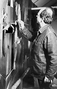 Vermont Artist Peter Heller in studio